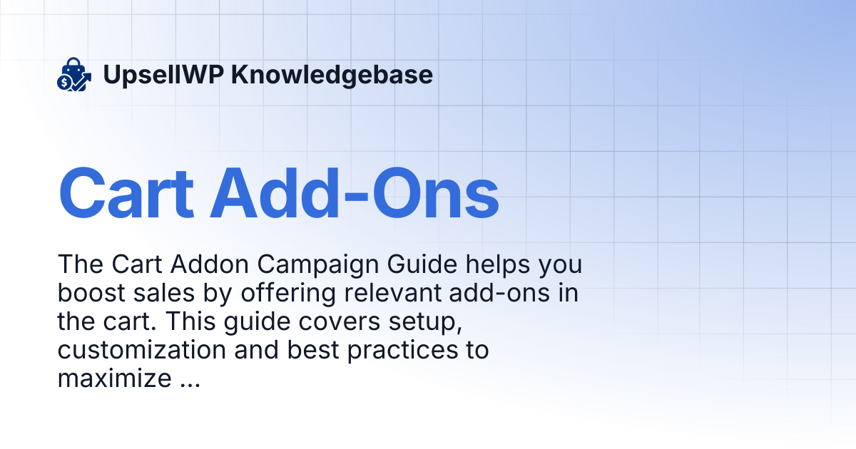 Cart Add-Ons | UpsellWP Knowledgebase